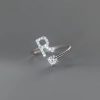 Silver Personalized Initial Letter Ring - Custom A-Z Design