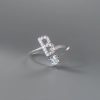 Silver Personalized Initial Letter Ring - Custom A-Z Design