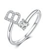 Silver Personalized Initial Letter Ring - Custom A-Z Design