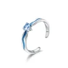 Exquisite Blue Topaz Sterling Silver Couple Ring featuring a vibrant blue topaz gemstone set in a polished sterling silver band, symbolizing timeless love and commitment, with an adjustable size for a perfect fit.
