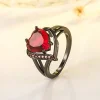 Black Heart Ring for Women