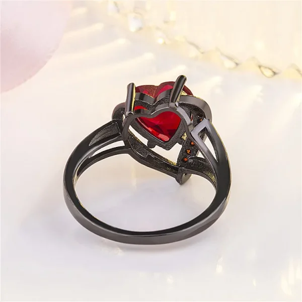 Black Heart Ring for Women