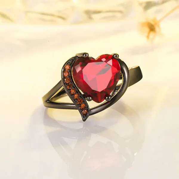 Black Heart Ring for Women