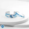 Exquisite Blue Topaz Sterling Silver Couple Ring featuring a vibrant blue topaz gemstone set in a polished sterling silver band, symbolizing timeless love and commitment, with an adjustable size for a perfect fit.